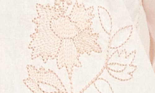 Karen Kane Floral Embroidery Button-up Shirt In Cream