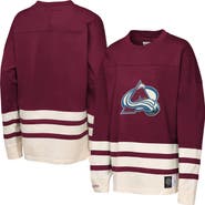 Mitchell & Ness Youth Mitchell & Ness  Burgundy Colorado Avalanche Chainstitch Heavyweight Long Sleeve Top