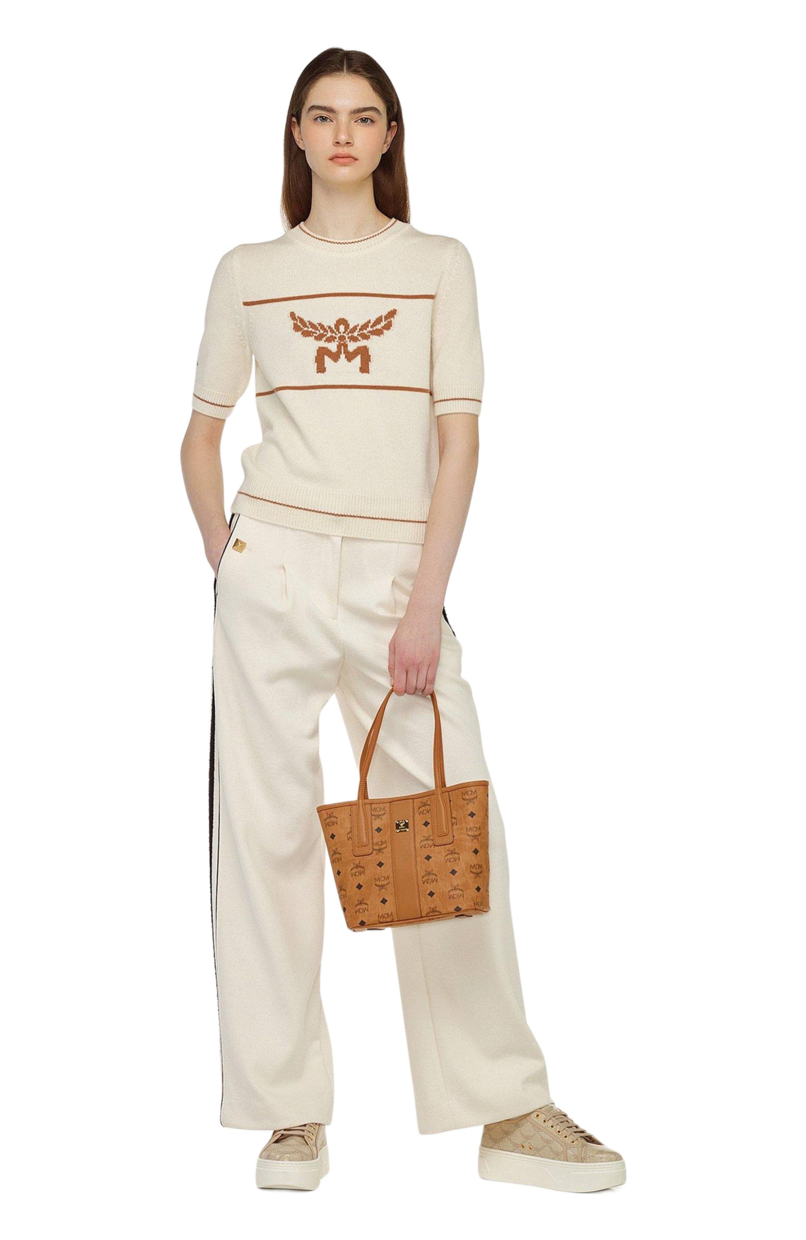 Mini Reversible Liz Shopper in Visetos, Alternate, color, Cognac