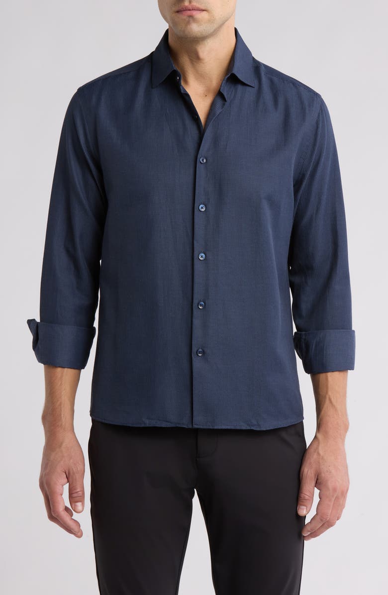 WESTZEROONE Ethan Button-Up Shirt, Main, color, Navy