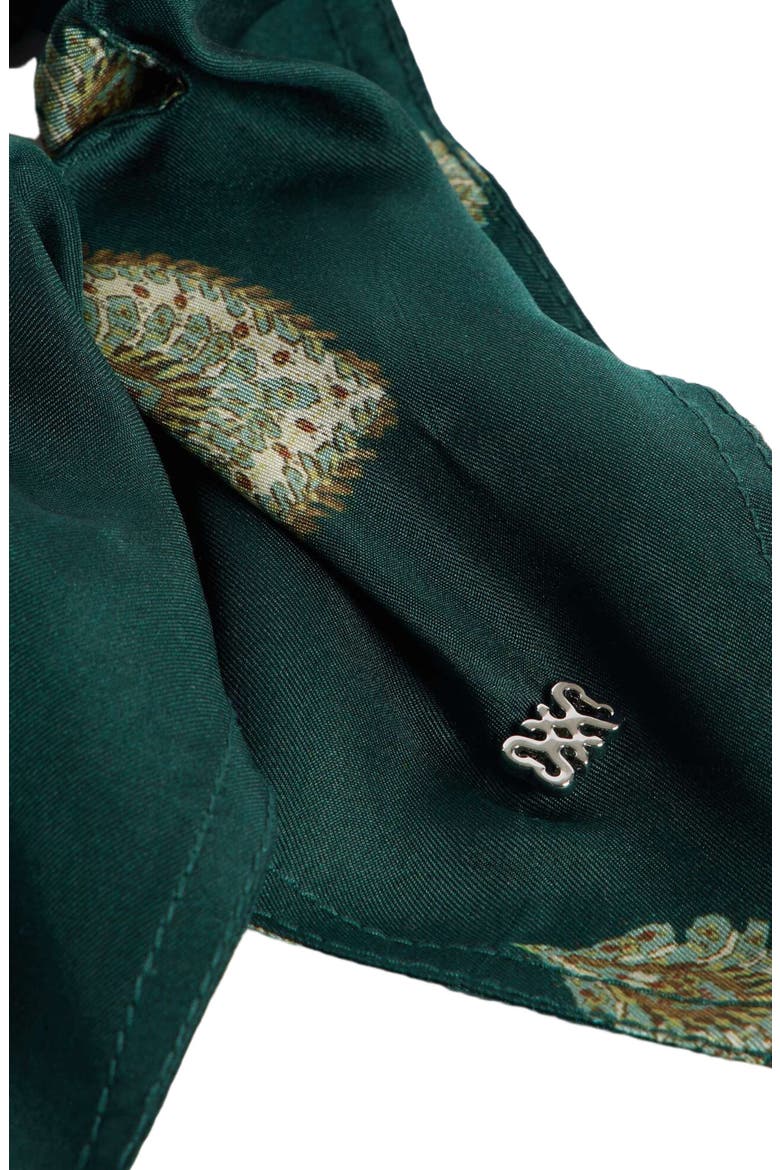 Paisley print scrunchie, Alternate, color, Green