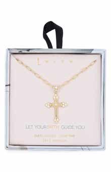 Leith Pavé Crystal Cross Pendant Necklace