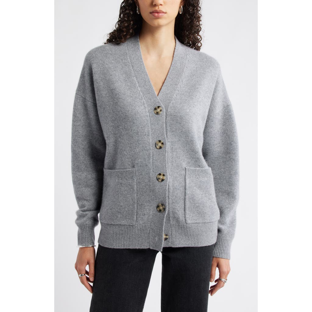 Nordstrom V-neck Wool & Cashmere Cardigan In Gray