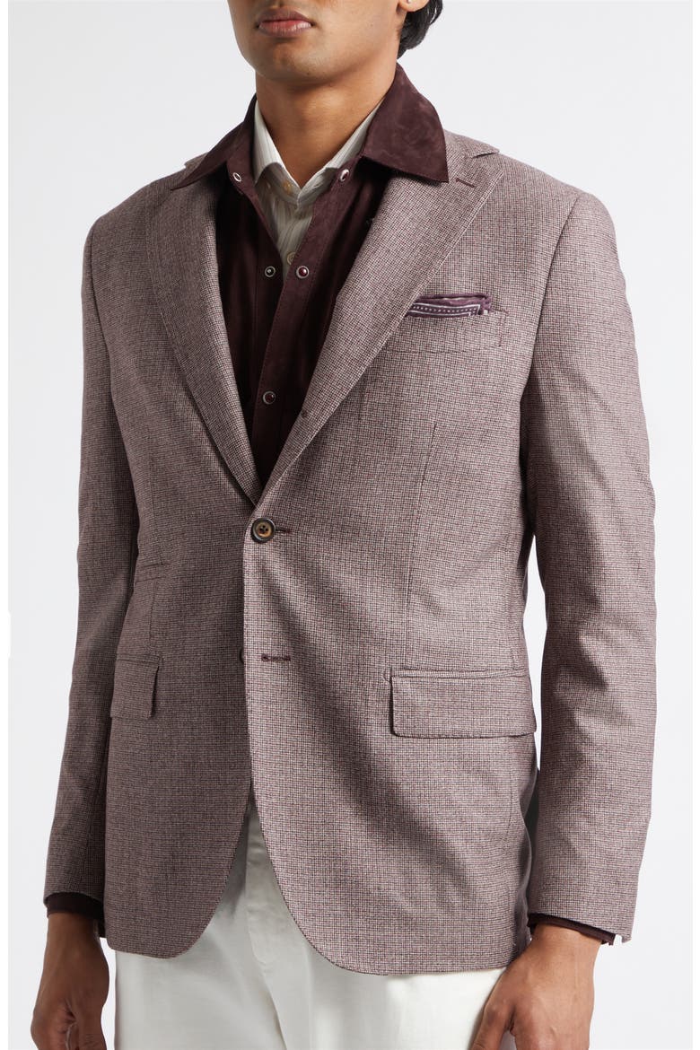 Slim Fit Burgundy Microhoundstooth Wool Blend Sport Coat, Alternate, color, 18 BURGUNDY