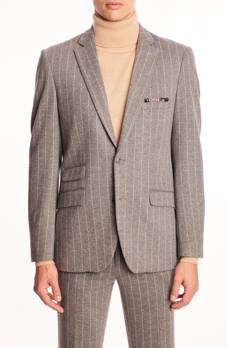 PAISLEY & GRAY Dover Slim Fit Gray Pinstripe Blazer, Main, color, Light Grey Tan Pinstripe