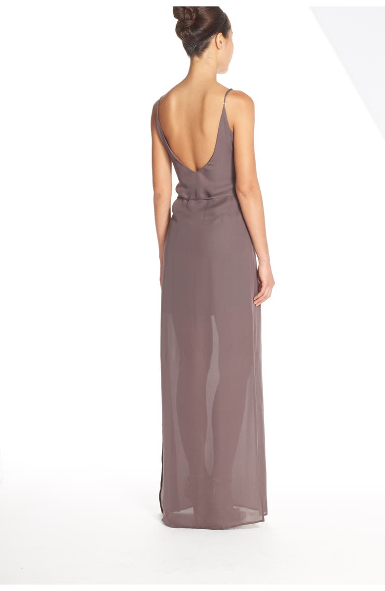 RBL MAIDS Rory Beca 'Harlow' Belted Silk Georgette Deep V-Back Gown, Alternate, color, 