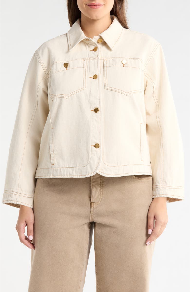 Wit & Wisdom Topstitch Denim Jacket, Alternate, color, 
