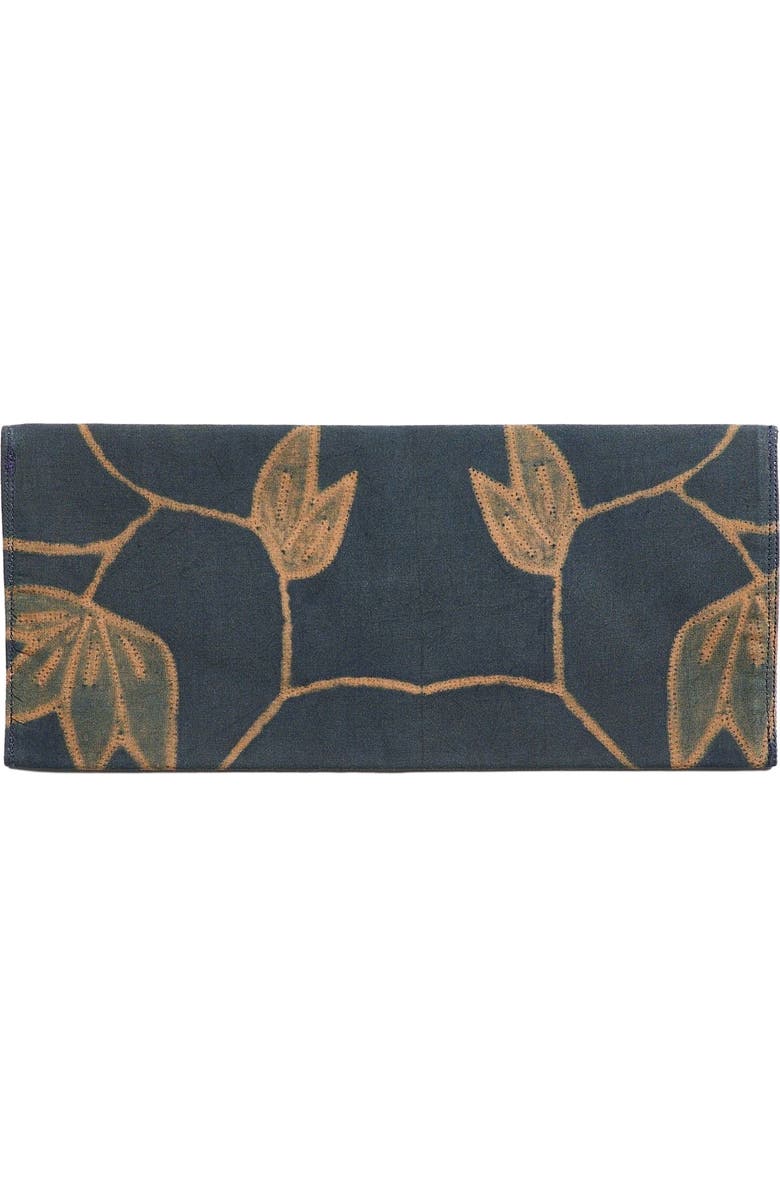 Studio Variously Folio Indigo Shibori Hand Crafted Zero Waste Cotton Pouch, Alternate, color, Indigo