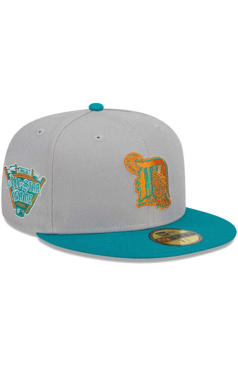 New Era Men's New Era Gray/Teal Detroit Tigers 59FIFTY Fitted Hat, Main, color,