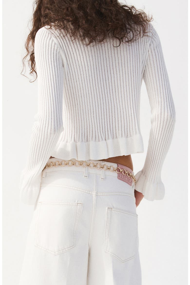 Front Tie Cardigan, Alternate, color, ECRU