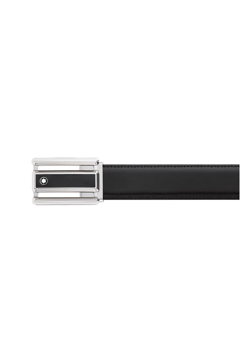 Rectangular Cut-Out Buckle Reversible Leather Belt, Alternate, color, BLACK / BROWN