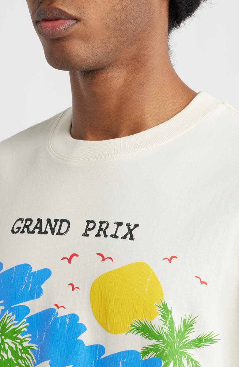 ID Supply Co Monaco Grand Prix Cotton Graphic T-Shirt, Alternate, color, Cream