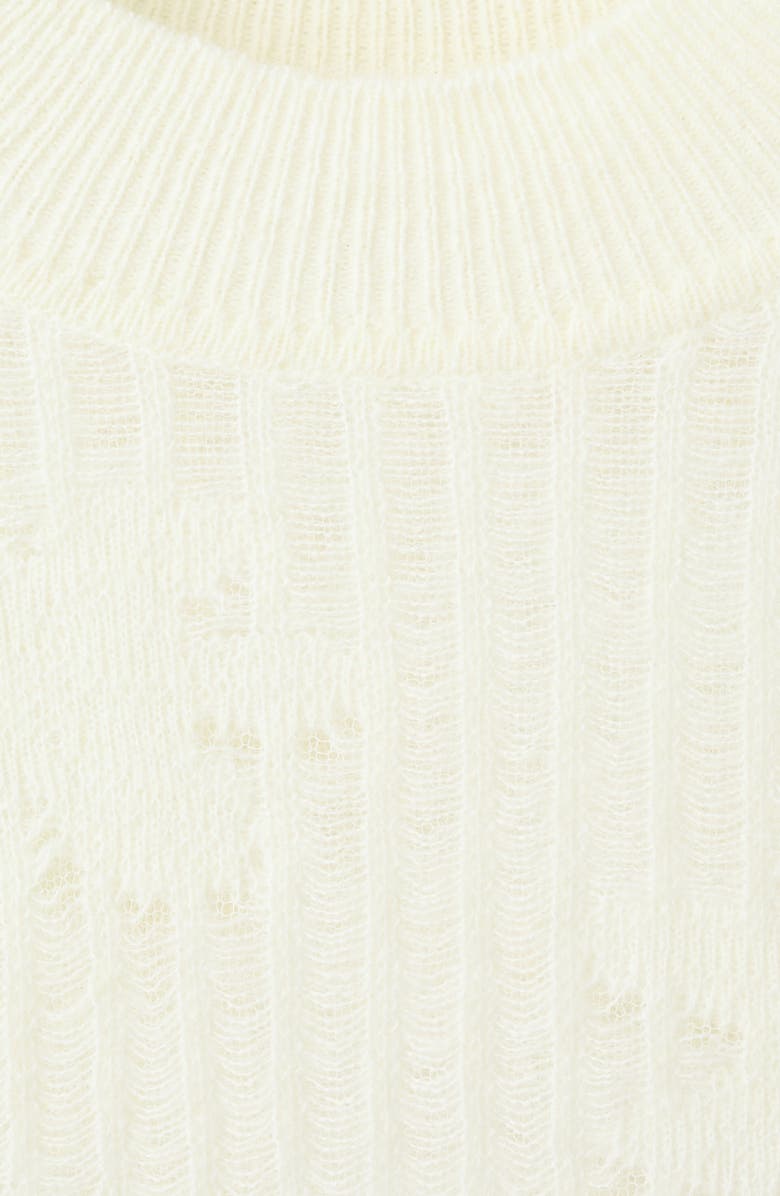 MANGO Floral Jacquard Sweater, Alternate, color, Ecru