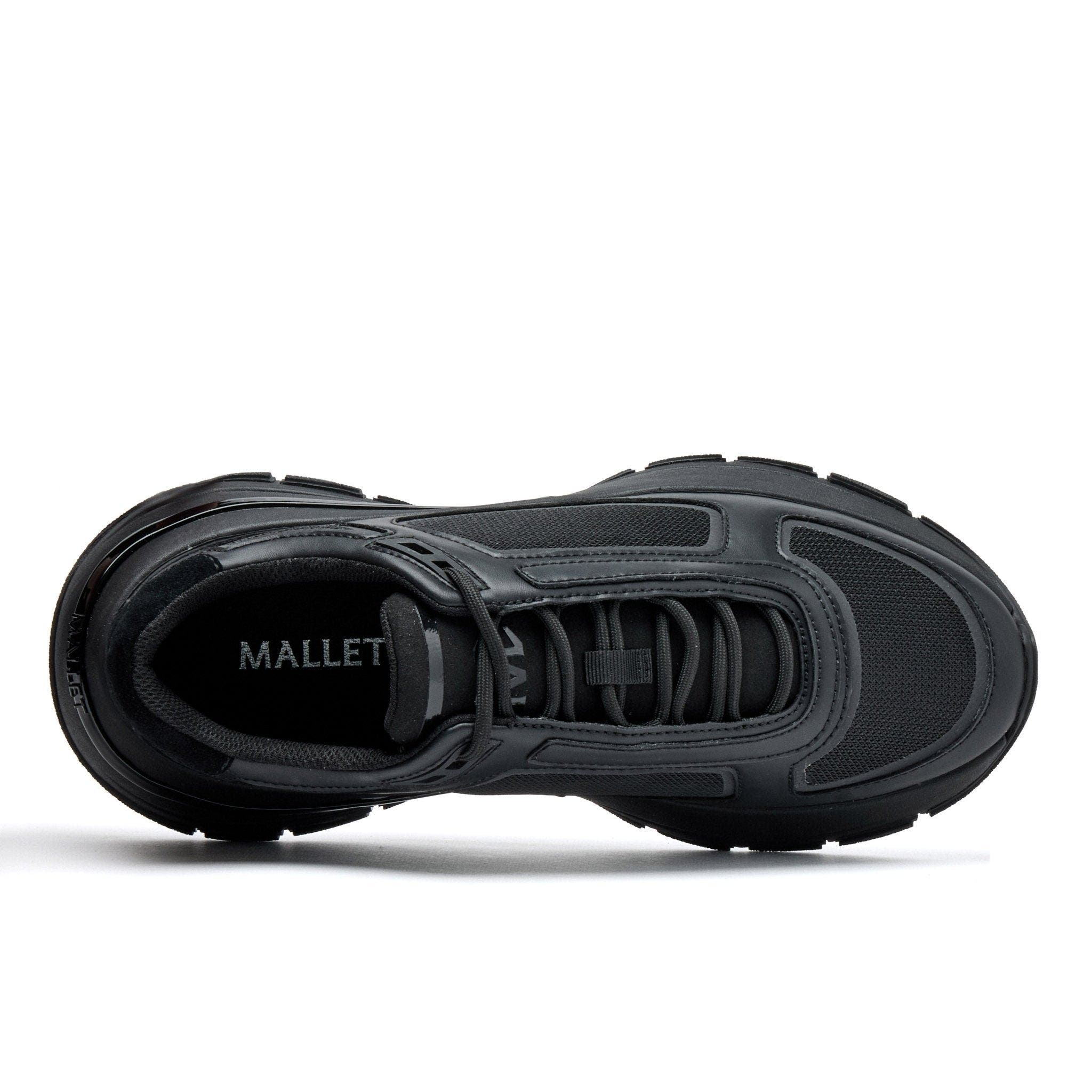 MALLET Alton Leather And Mesh Trainers, Alternate, color, Black