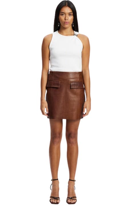 Delmar Leather A-Line Skirt