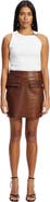 West 14th Delmar Leather A-Line Skirt