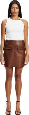 West 14th Delmar Leather A-Line Skirt