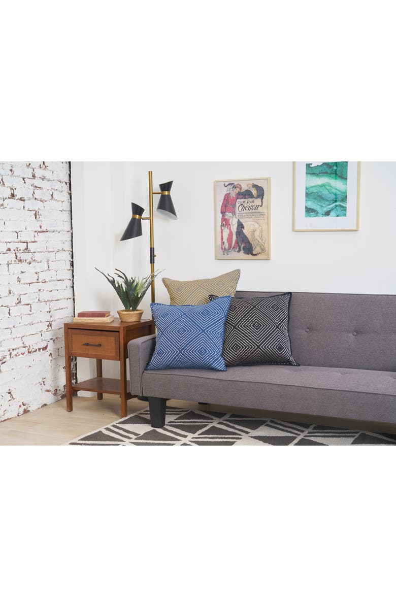 C&F Home Virginia Embroidered Diamond Pattern Cotton Decorative Throw Pillow, Alternate, color, Black