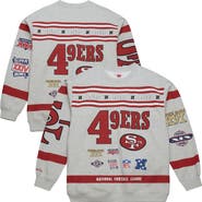 Mitchell & Ness Men's Mitchell & Ness Heather Gray San Francisco 49ers All Over Print Vintage Fleece Crewneck Sweatshirt