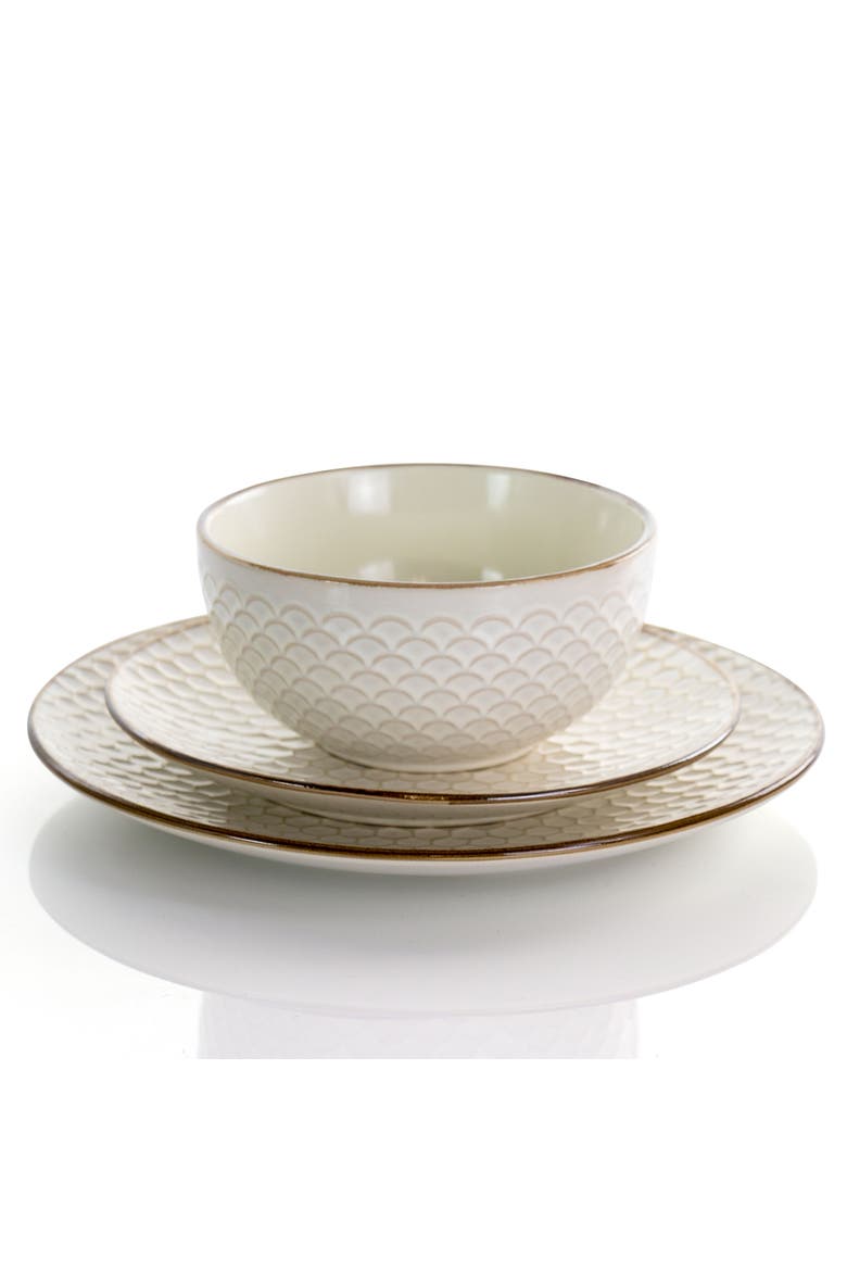 Honey Ivory 16 Piece Stoneware Dinnerware Set, Alternate, color, White