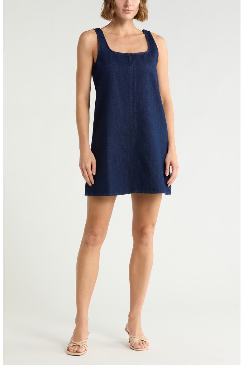 Kiki Sleeveless Denim Minidress, Main, color, RINSE