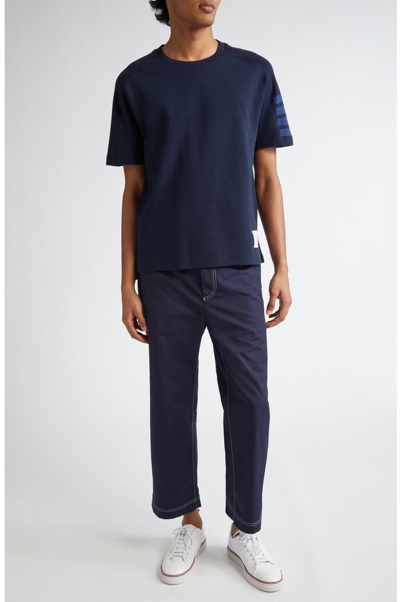 Milano 4-Bar Cotton T-Shirt, Alternate, color, NAVY