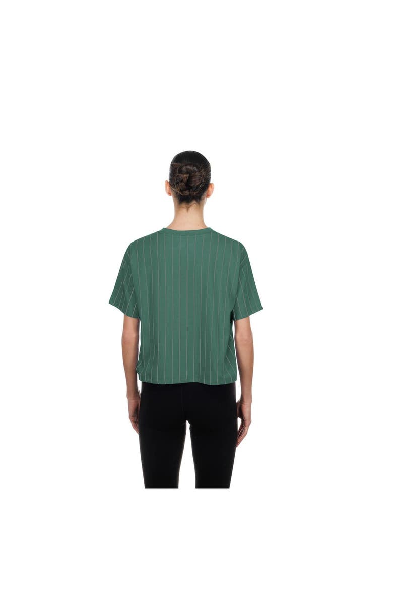 New Era Women's New Era  Green Boston Red Sox City Connect Throwback Meshback Pinstripe Boxy T-Shirt, Alternate, color, Green