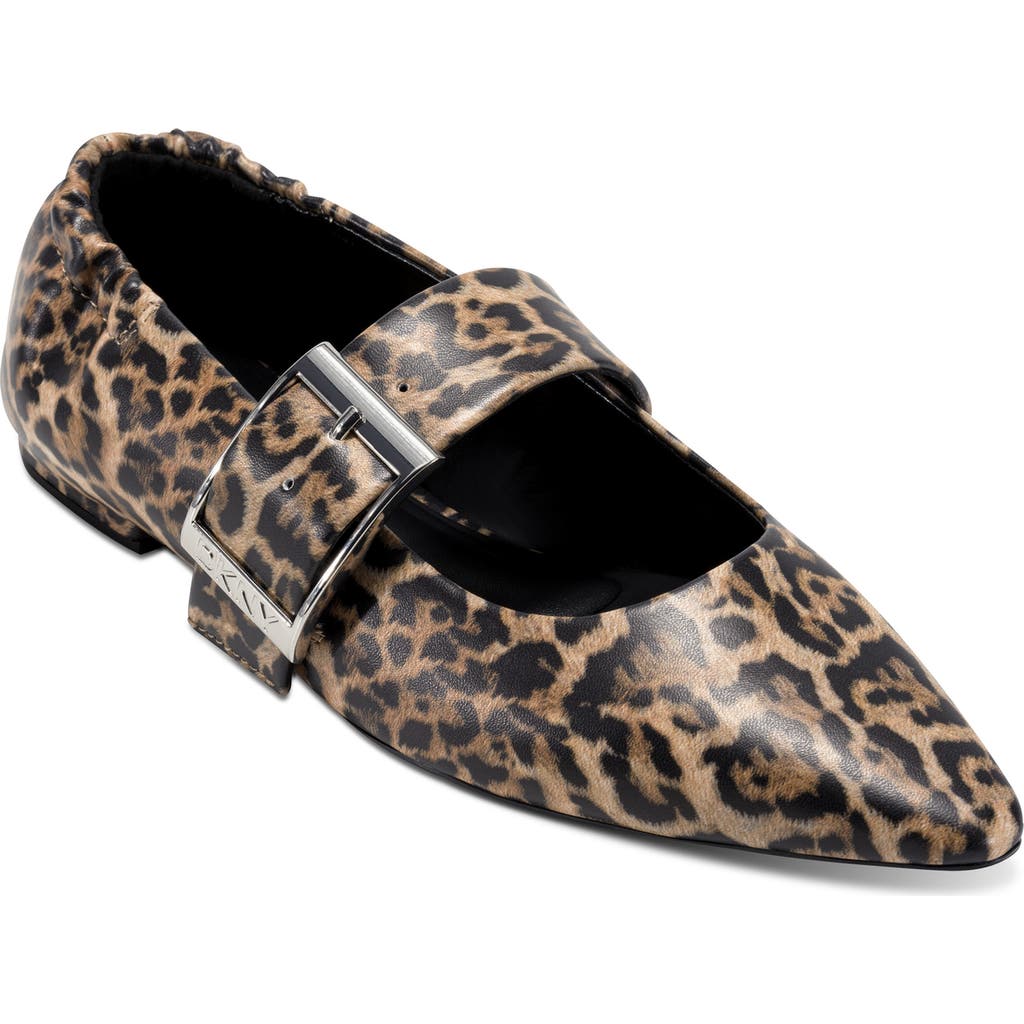 Dkny Cormic Mary Jane Pointed Toe Flat In Animal Print