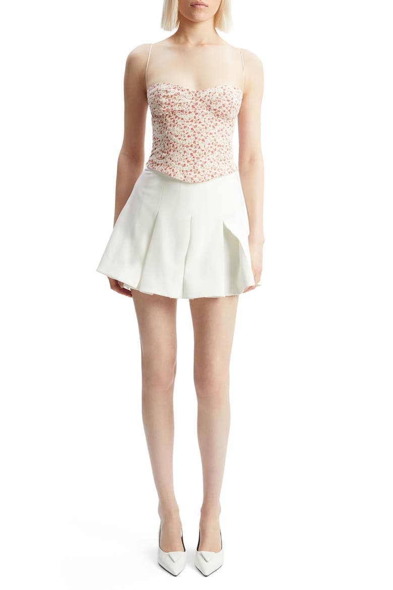 Estie Eyelet Embroidery Corset Top, Alternate, color, RED FLORAL