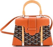 Pre-Owned Goyard Structured Saigon Top Handle Bag Coated Canvas with Leather Mini
