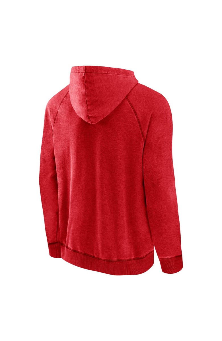 FANATICS Men's Fanatics Branded Heather Red Chicago Bulls Foul Trouble Snow Wash Raglan Pullover Hoodie, Alternate, color, Heather Red