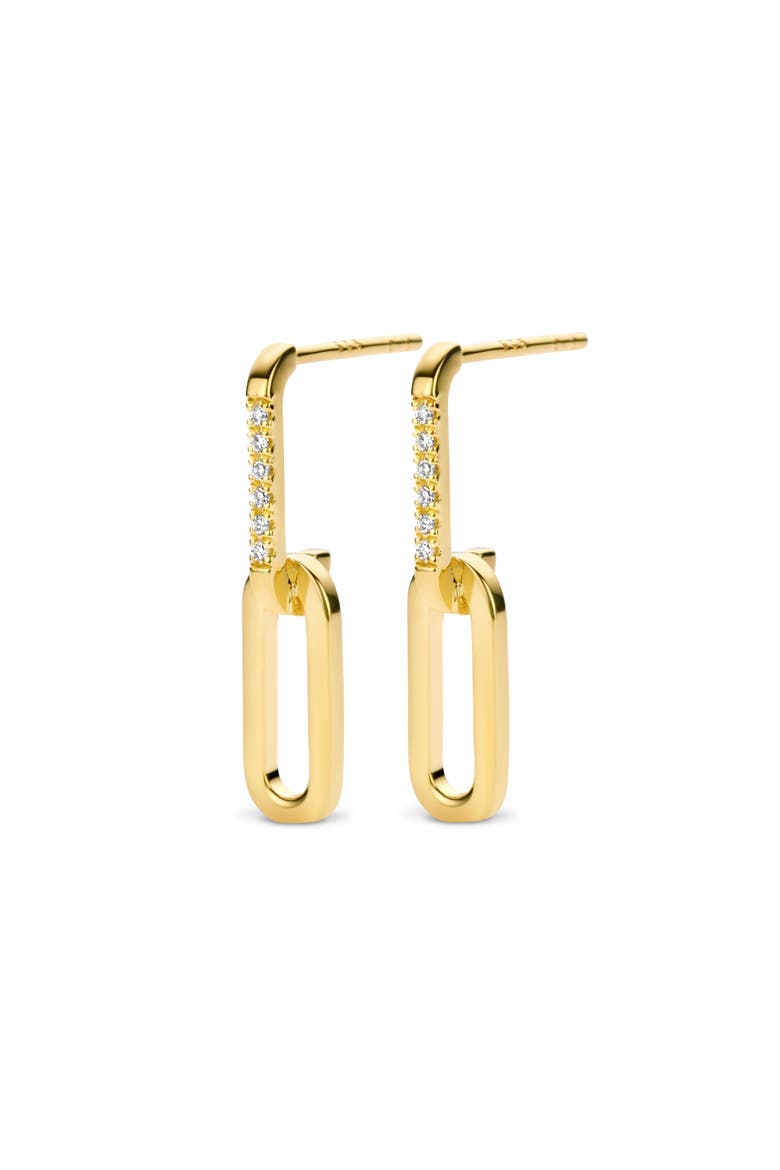Break-Away Diamond Earrings | 12 natural diamonds | 925 Sterling Silver | Earrings | Pin | Yellow 18k-Gold Plated, Main, color, Yellow 18k Gold Plated