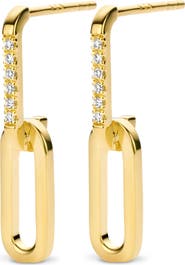 DPT Antwerp Break-Away Diamond Earrings | 12 natural diamonds | 925 Sterling Silver | Earrings | Pin | Yellow 18k-Gold Plated
