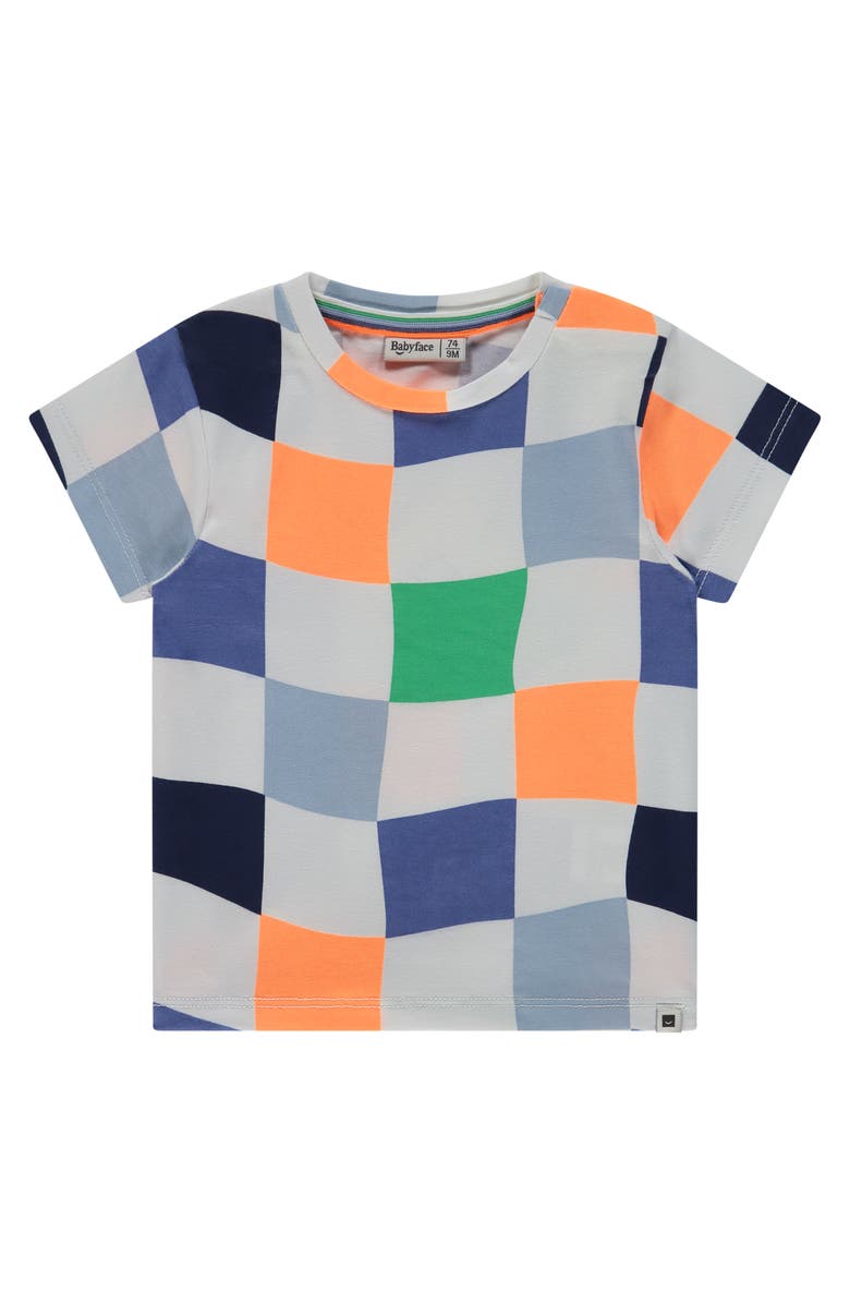 BABYFACE Wavy Checkered Pattern T-Shirt, Main, color, Cloud