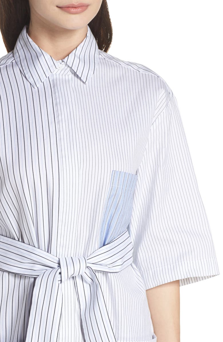 CAARA Leon Multi Stripe Cotton Shirt Dress, Alternate, color, 