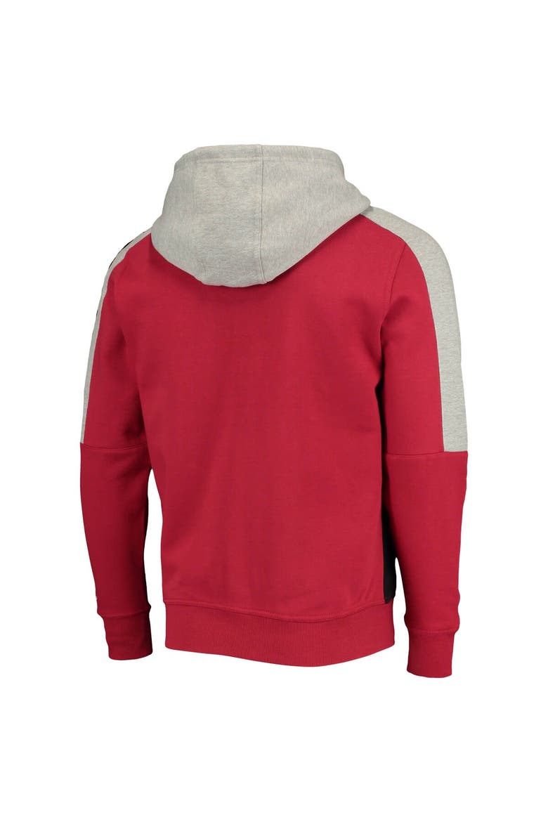 Men's Starter Cardinal/Black Arizona Cardinals Playoffs Color Block Full-Zip Hoodie, Alternate, color, Cardinal