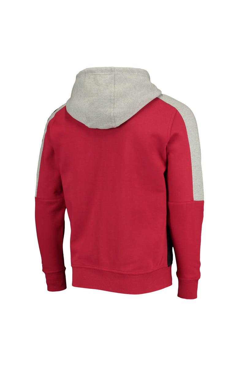 STARTER Men's Starter Cardinal/Black Arizona Cardinals Playoffs Color Block Full-Zip Hoodie, Alternate, color, Cardinal