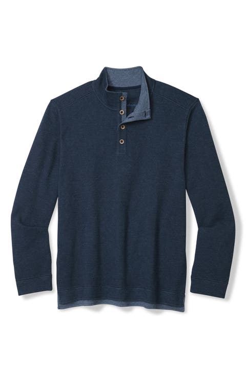 Camino Bluff Button Mock Neck Pullover