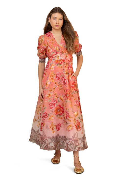 Kaeli Linen Organza Maxi Dress