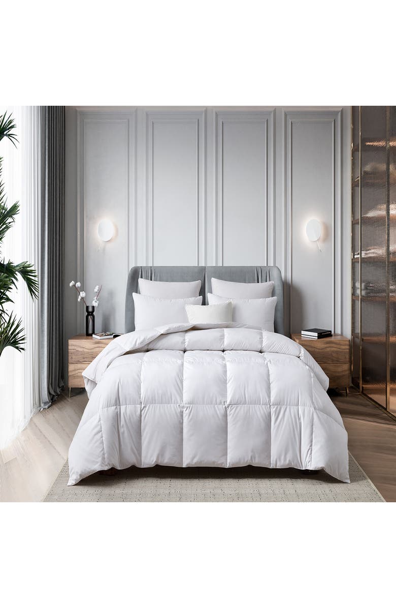 BLUE RIDGE HOME FASHIONS Martha Stewart Tencel<sup>®</sup> & Cotton Blend Goose Feather & Down Fiber Comforter - All Seasons, Alternate, color, White