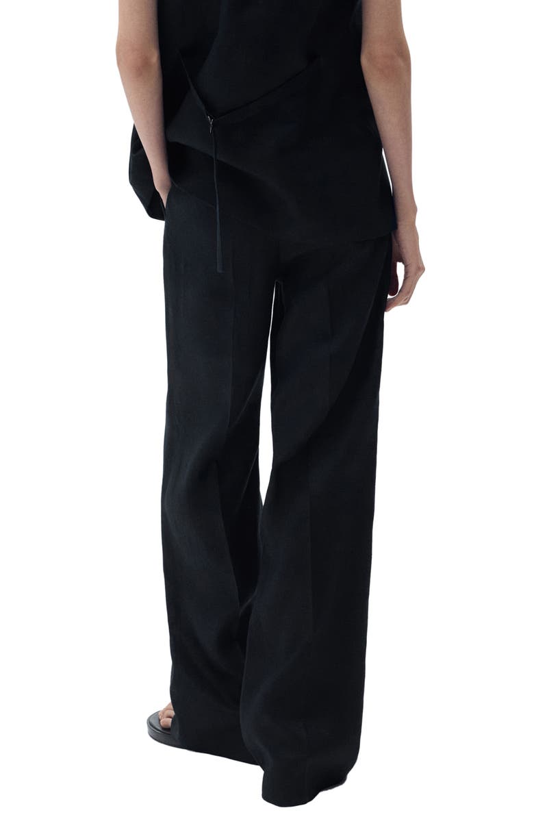 MANGO Straight Leg Linen Pants, Alternate, color, 