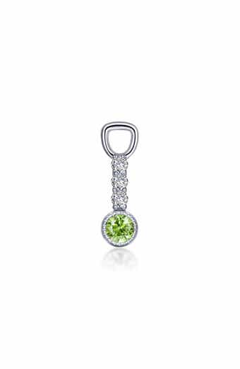 Peridot Simulant Drop Earrings