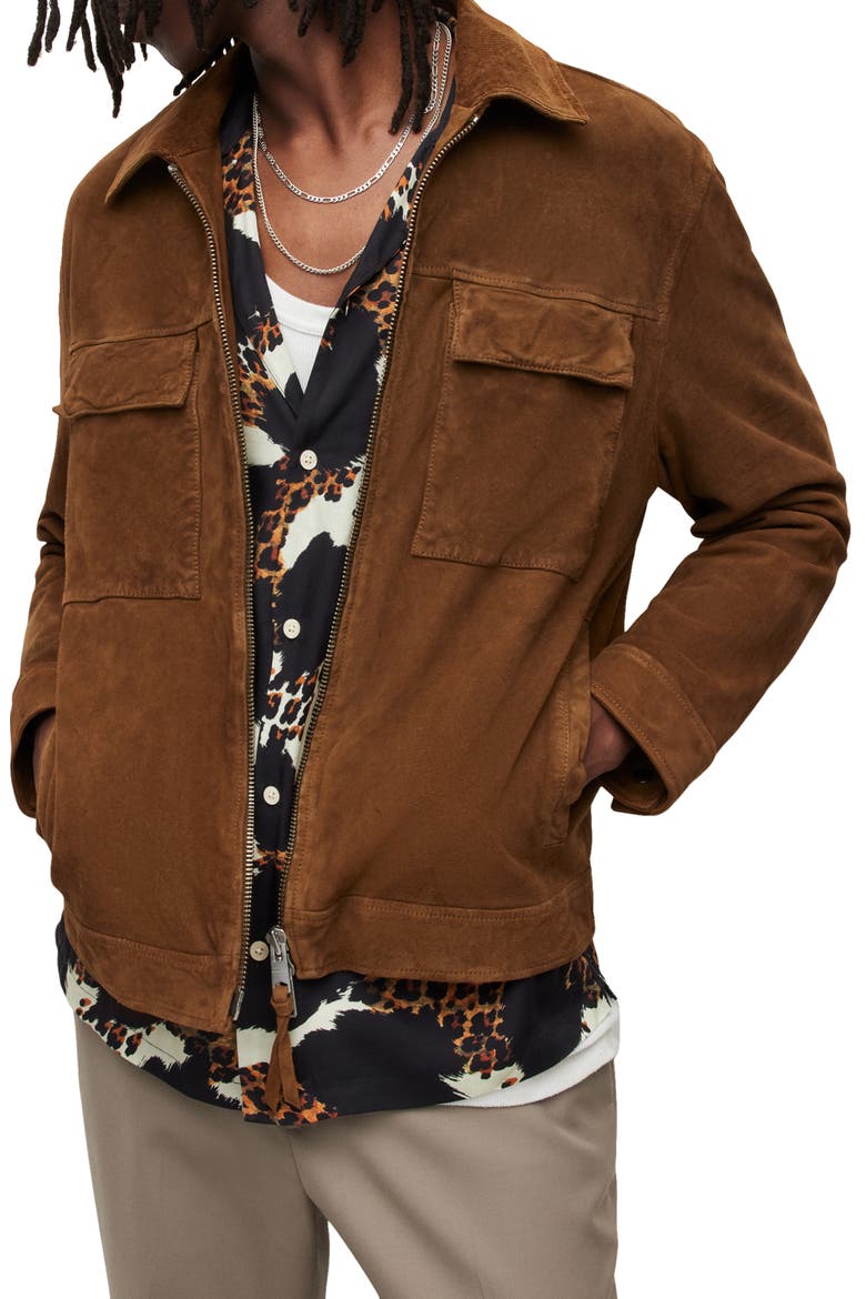 Cozza Suede Jacket, Alternate, color, MOCHA BROWN