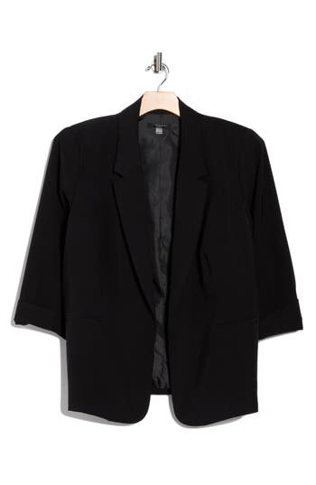 T Tahari Three-quarter Sleeve Blazer In Black