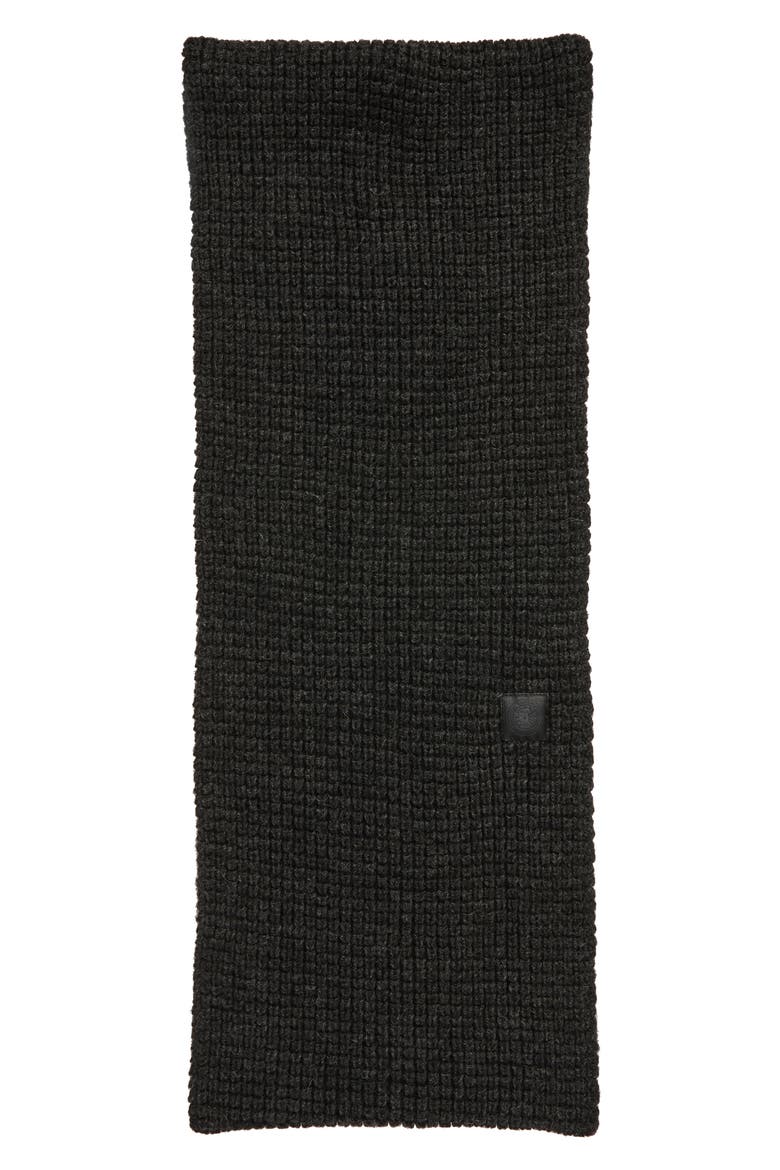 Waffle Stitch Wool Infinity Scarf, Alternate, color, IRON GREY