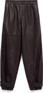 MANGO Button Hem Leather Pants