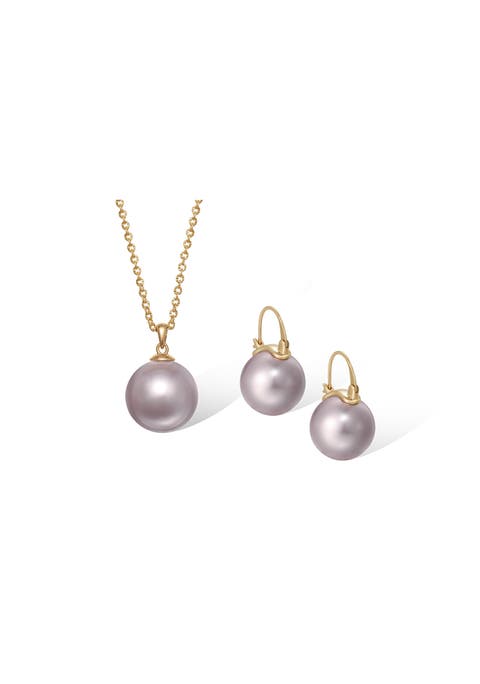Retro Pearl Necklace & Earrings Set
