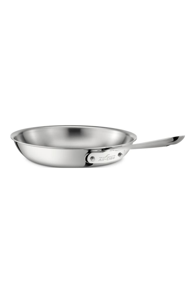 D3 8-Inch Stainless Steel Fry Pan, Main, color, SILVER
