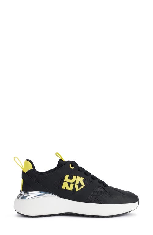 Dkny Zofi Platform Wedge Sneaker In Black