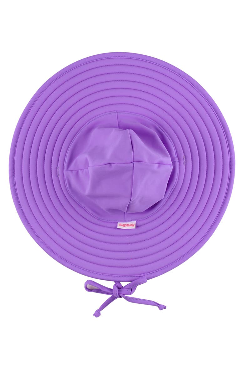 Girls UPF50+ Sun Protected Swim Hat, Alternate, color, Neon Purple & Pink